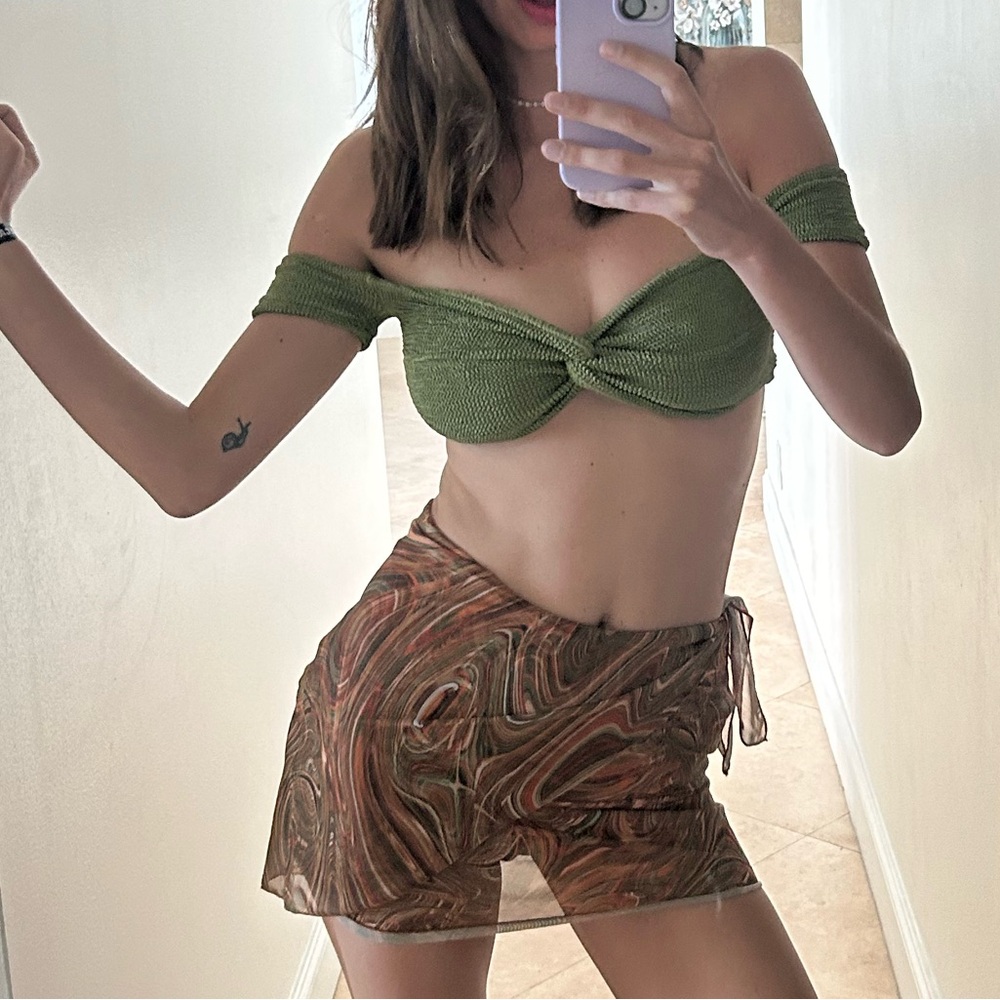 Hunza G green top swim bikini